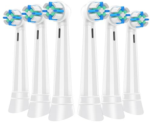 6er IO Aufsteckbürsten Kompatibel mit Oral B iO 3N 3 4 5 6 7 8 9 10 Series Zahnbürste Elektrische, IO Zahnbürste Aufsätze Für Empfindliches Zahnfleisch Geeignet (Weiß)