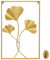 VieDéco Metallbilder Wanddeko gold 60x40cm Ginkgo Blatt | Wanddeko Metall | Wandbild Metall | Wandbilder Wohnzimmer Schlafzimmer