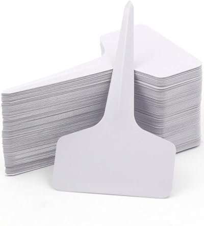 TPZORJX 100pcs Pflanzenschilder Zum Beschriften Weiß, Pflanzenstecker Für Draussen Wetterfest Plastik, Kräuterschilder und Stift, 6x10CM Pflanzenetiketten, Steckschilder, Beet Schilder