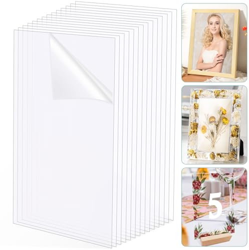 14er Set Acrylglas Platten 13 x 18 cm, 1mm Dicke Transparent Plexiglas Platten Leicht und stark Acrylplatte für Tischaufsteller, Fotorahmen, Malerei, Projektausstellung, Hochzeitseinladung