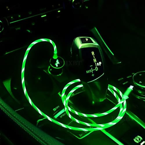 Câble de charge USB-C vers USB-C avec LED Lumineuse, 1 mètre, 3 A Charge Rapide, Compatible avec Samsung Galaxy, Google Pixel, Xiaomi (VERT)