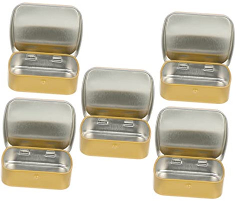 DOITOOL Kleine Rechteckige Eisen Aufbewahrungsbox 5 Stück Mit Klappdeckel Verschleißfestes Metall 60x45x15mm Für Süßigkeiten Schmuck Büro Und USB