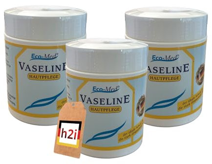 h2i Vaseline | 3 x 125g | Kosmetikum in Arzneibuchqualität | ohne Parfum & Farbstoffe | idealer Schutz für strapazierte Haut