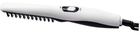 CALLARON 1Pièce Peigne à Électrique pour Barbe et Cheveux Brosse Chauffante Portable Multifonction pour Hommes avec Prise Eu Soin Coiffure Rapide Secondes Blanc