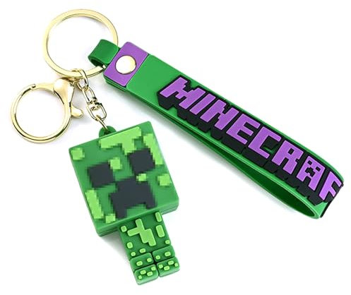 Porte-clés Figurines Anime Pixel - Personnages de jouets cool pour porte-clés de cartable, sac à dos & accessoires de fête - Cadeau pour enfants, garçons et filles - Idéal pour les gamers & fans Vert