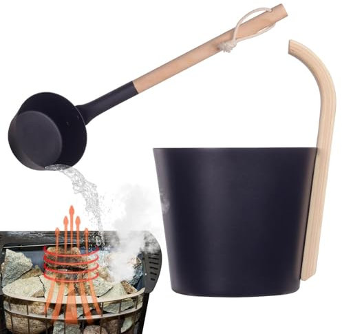 Seau de sauna sec - récipient d'eau en aluminium 7L pour bain de sauna intérieur | Sauna sec résistant à la chaleur incontournable pour la salle de bain baignoire de l'hôtel