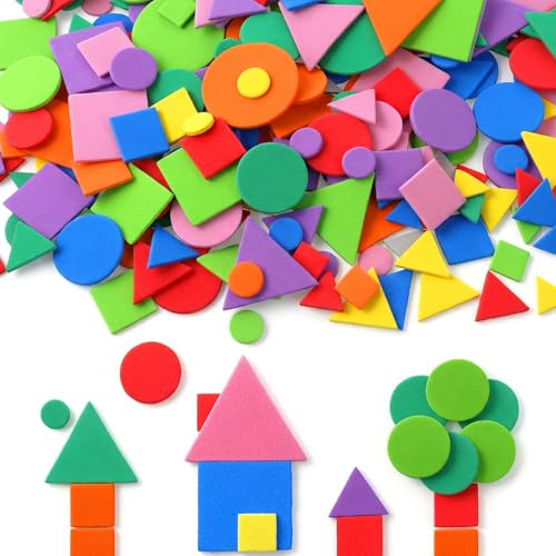 Guduling 1960 Stück Moosgummi Sticker Kinder,Schaumstoff Formen zum Basteln | Moosgummi Selbstklebend Basteln für Schulprojekte, Kinderbastelarbeiten und Lernspiele, Verschiedene Formen (Mehrfarbig)