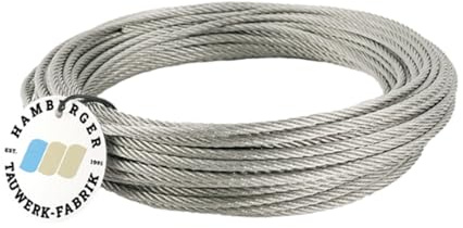 30 Meter - 5mm Edelstahldrahtseil 7x7 V4A Inox rostfrei Drahtseil Stahlseil Geländerseil