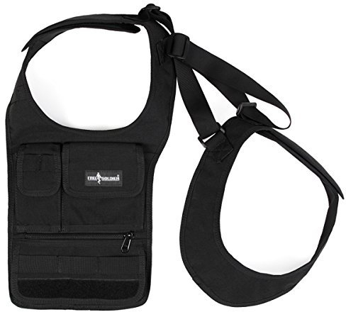 Free Soldier - Borsa portafoglio con sistema Molle, tattica, per tablet, iPad, Uomo, Nero