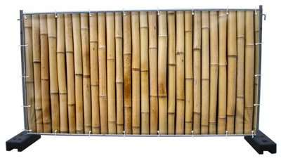 DRUCKUNDSO (PVC) Bambus B1 Bauzaunbanner, Sichtschutz, Windschutz, Zaunblende, Festival Banner, 340 x 173 cm