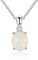 S925 Silber Australische Edelsteine Opal Anhänger Medaillons Halsketten Oval Ellipsee für Frauen Valentines Geschenk, 925 Silver
