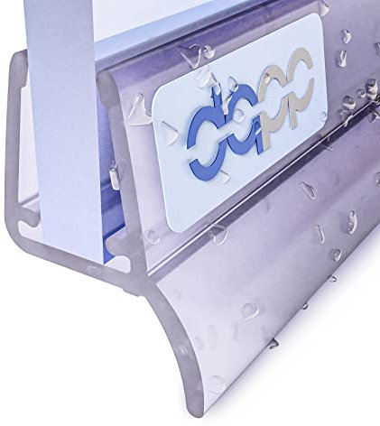 DQ-PP Duschdichtung 80cm – für 6mm - 8mm Glastür Stärke – UK26 – Wasserablaufprofil Wasserabweisprofil – Duschabdichtung Duschwand – Ersatzteile für Duschkabine – Transparent
