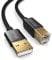 PAXO Cavo stampante USB 3m Nylon, nero, spina USB A a USB B, cavo di ricarica, cavo dati, spina oro