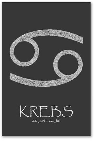 Postereck - 1922 - Sternzeichen Krebs, Astrologie Wasser - Kunst Wandposter Fotoposter Bilder Wandbild Wandbilder - Poster - 4:3-40,0 cm x 30,0 cm