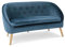 IDMarket - Canapé Banquette en Velours Sonia Bleu