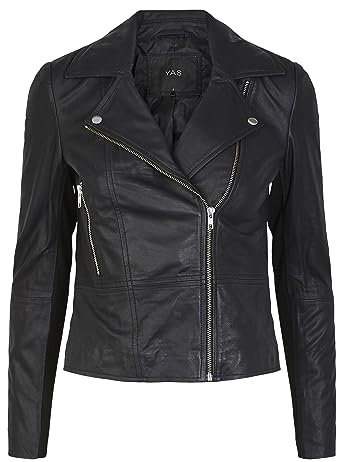 YAS Yassophie - Giacca in pelle da donna Noos, Nero, M