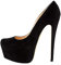 MissHeel Closed Toe Stiletto High Heels Pumps for Women Slip-on Platform Court Shoes Velvet Prom Wearing Black Size 11