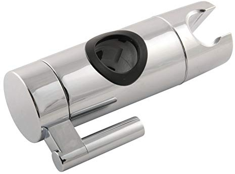AquaSu Gleiter für Handbrause | passend für Brausestange mit Ø 25 mm | einhändig bedienbar | für Höhen-Verstellung von Brausekopf | Kunststoff | chrom | Schieber | 72365 7