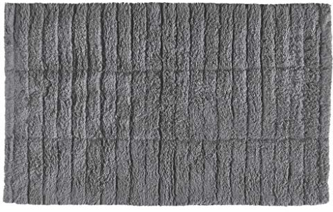 Zone Denmark Tiles Badematte, Badteppich rutschfest, Duschvorleger fürs Badezimmer aus 100% Baumwolle, Waschbar, 80 x 50 cm, Grau