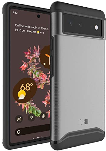 TUDIA DualShield kompatibel für Google Pixel 6 Hülle, [Merge] Stoßfestes Dual-Layer Dünn Hart TPU Militär Grade Schutzhülle für Google Pixel 6 - Metallic Slate