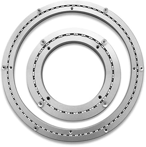 Duchunsheng 1Pcs Rodamiento Giratorio para Mesa De Comedor con Tira De Silenciador De PE, Ø200 300 400 600mm, Aleación De Aluminio, Lazy Susan Plato Giratorio Bandeja Giratoria para Mesa