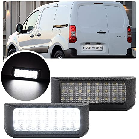 NSLUMO 2PC LED License Number Plate Light For Citro.en Berlingo II Van Dispatch Spacetourer For Peug.eot Expert MK2 MK3 Van Tepee For Op.el Combo E Box MPV Proace Verso