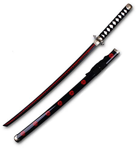 Wooden Roronoa Zoro Sword Overall 41 inch Japanese Ninja Katana Samurai Sword Anime Original Texture for ONE PIECE Anime Lovers, Cosplay Props Toys, Shusui D