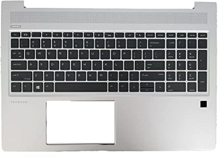 LTPRPTS Replacement Laptop Upper Case Palmrest Backlit Keyboard Assembly Part for HP ProBook 450 G6 450 G7 L45090-001 Sliver