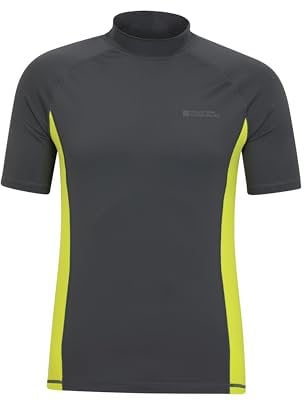 Mountain Warehouse Mens UV Rash Vest - Lightweight, Quick Drying & Stretchy T-Shirt with UPF 50+ & Flat Seams - for Spring Summer, Beach, Swimming & Water Sports Carbon M