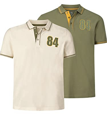 Jan Vanderstorm Herren Doppelpack Poloshirt Berau wollweiß, 7XL (XXXXXXXL) - 80/82