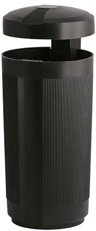 PROREGAL Abfallbehälter aus UV-beständigen Polyethylen für den Außenbereich | 50 Liter, Höhe 84cm | Schwarz