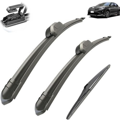 Limpiaparabrisas de coche compatible con KIA Rio MK4 2017-2022, limpiaparabrisas trasero delantero de coche, limpiaparabrisas de goma suave, parabrisas automático de 26+16+11 2019 2020 2021 (Color