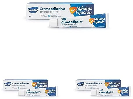 Senti2 Crema Adhesiva extra fuerte para prótesis dentales - 40g (Paquete de 3)