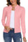 Aottori Cardigan Zippé Femmes à Manches Longues Veste en Maille Manteau Col Montant Sweat-Shirt Côtelé Pull Casual Rose XXL