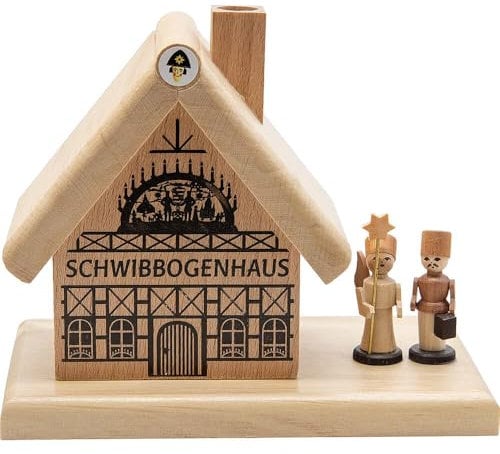 Erzgebirge Palast Spielwarenmacher Günther Räucherhaus Schwibbogenhaus - 12 cm