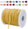 LEREATI Cordon Cuir 3mm x 45m Corde en Plat Daim Faux Cordon pour Bracelet, Suédine Cordon pour Les Bracelets, Colliers, Bijoux, Artisanat, Bricolage (Jaune D'automne)