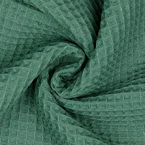 Waffel-Pique | Waffelstoff | Waffelpique | Ökotex Standard 100 zertifiziert | 50x148 cm | Meterware | viele Farben (old green)