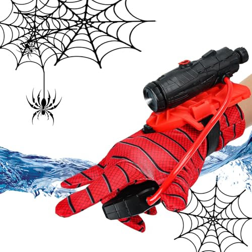 Xiujuers 2 Stück Spider Launcher Handschuhe, Spiderman Handschuhe, Spiderman Wasserpistole, Spiderman Netzwerfer Kinder, Spiderman Launcher Handschuhe, Super Spider Launcher, Launcher Spielzeug