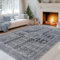 BSGIFT Teppich Grau 160x230, Waschbarer Teppich Vintage Kurzflor Groß Rug für Wohnzimmer Schlafzimmer Esszimmer rutschfest Boho Wohnzimmerteppich, Aesthetic Teppiche