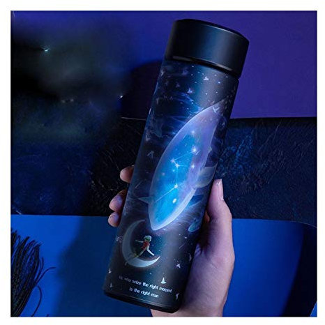 Botella de agua inteligente de 450 ml con pantalla digital LED de temperatura de acero inoxidable, tazas térmicas de café con aislamiento inteligente (capacidad: 450 ml, color: 4) (5 450 ml)