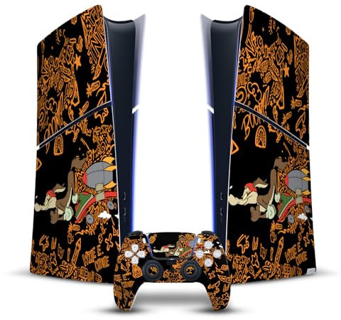 Head Case Designs Offizielle Looney Tunes Wile E. Coyote Graphics Und Charaktere Vinyl Haut Gaming Aufkleber Abziehbild kompatibel mit Sony PS5 Slim Digital Edition Console & DualSense Controller