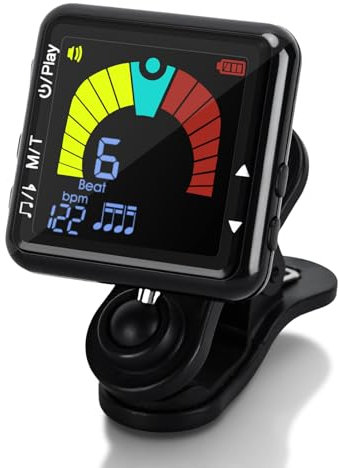 Musikmetronom, Stimmgerät, digitales Metronom, Stimmmodus und Metronommodus 2-in-1, kompatibel mit Gitarre/Bass/Violin/Ukulele/Zwölfton/Banjo/Wind F, B-Down, E-Down