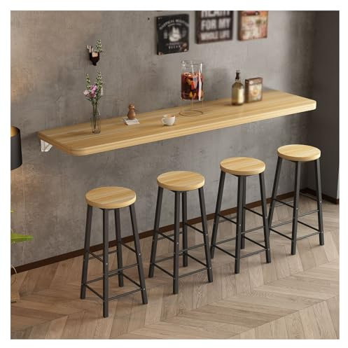 WLCNYL Klappbarer Esstisch aus Holz zur Wandmontage, wandmontierter, klappbarer Esstisch für Enge Räume, Wandtisch mit abgerundeten Ecken, einfaches Klappdesign