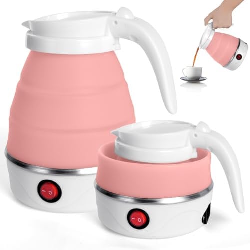 Flintronic Faltbare Wasserkocher-Wasserflasche, Rosa