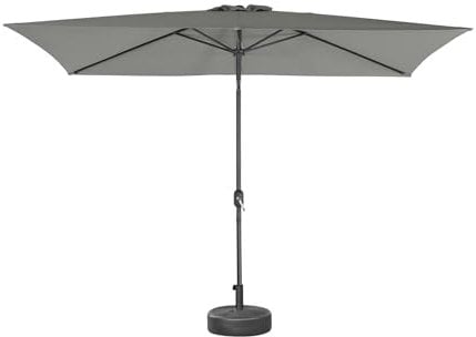 sweeek - Parasol droit rectangulaire 2x3m - Touquet - Kaki - mât central en aluminium orientable et manivelle d'ouverture