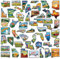Xuhal 50 Pcs United States Map Fridge Magnets USA Souvenirs Us Individual State & Province Refrigerator Magnets Set for Travel Gift Destination of States Visited, Will Not Fit to Become a Map