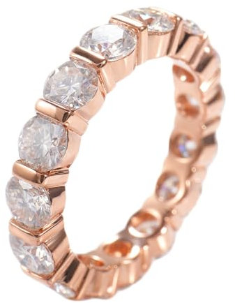 Bishilin Damen Ringe Rotgold 585 Echtgold, Hochzeitsringe Bandring mit Moissanit Eheringe Trauringe Nickelfrei für Frauen Gr.59 (18.8)