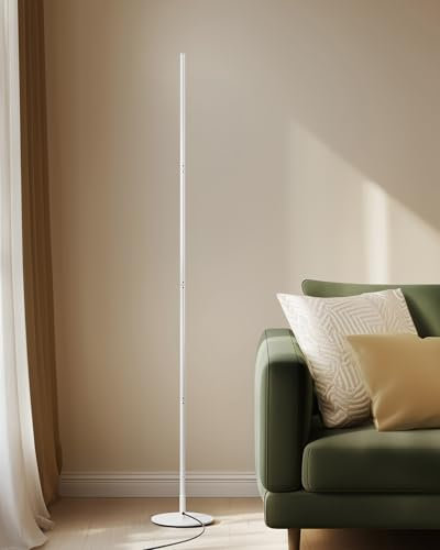 EDISHINE Lampadaire sur Pied Salon LED à Intensité Variable en Continu, Lumière Blanc Chaud 3000K, Lampadaire d'Angle avec Interrupteur à Pied, Lampe d'Ambiance Moderne pour Chambre, Salon,blanche