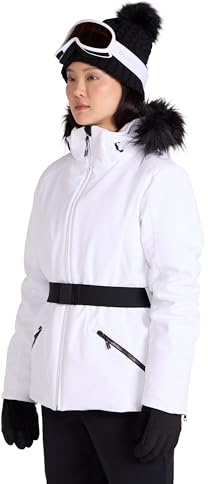 Mountain Warehouse Swiss Womens Recco Ski Jacket -Padded, Snowproof, Breathable, Extra Ventilation - Best for Winter Skiing, Sports, Walking White Women's Size 8