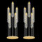 2 Set 5 Arm Acrylic Candle Holder, MSDADA 68cm Tall Candelabra Centerpieces for Tables Clear Candlesticks Holder for Housewarming Gift Fireplace Halloween Christmas Decor Fit 0.82'' LED Candle